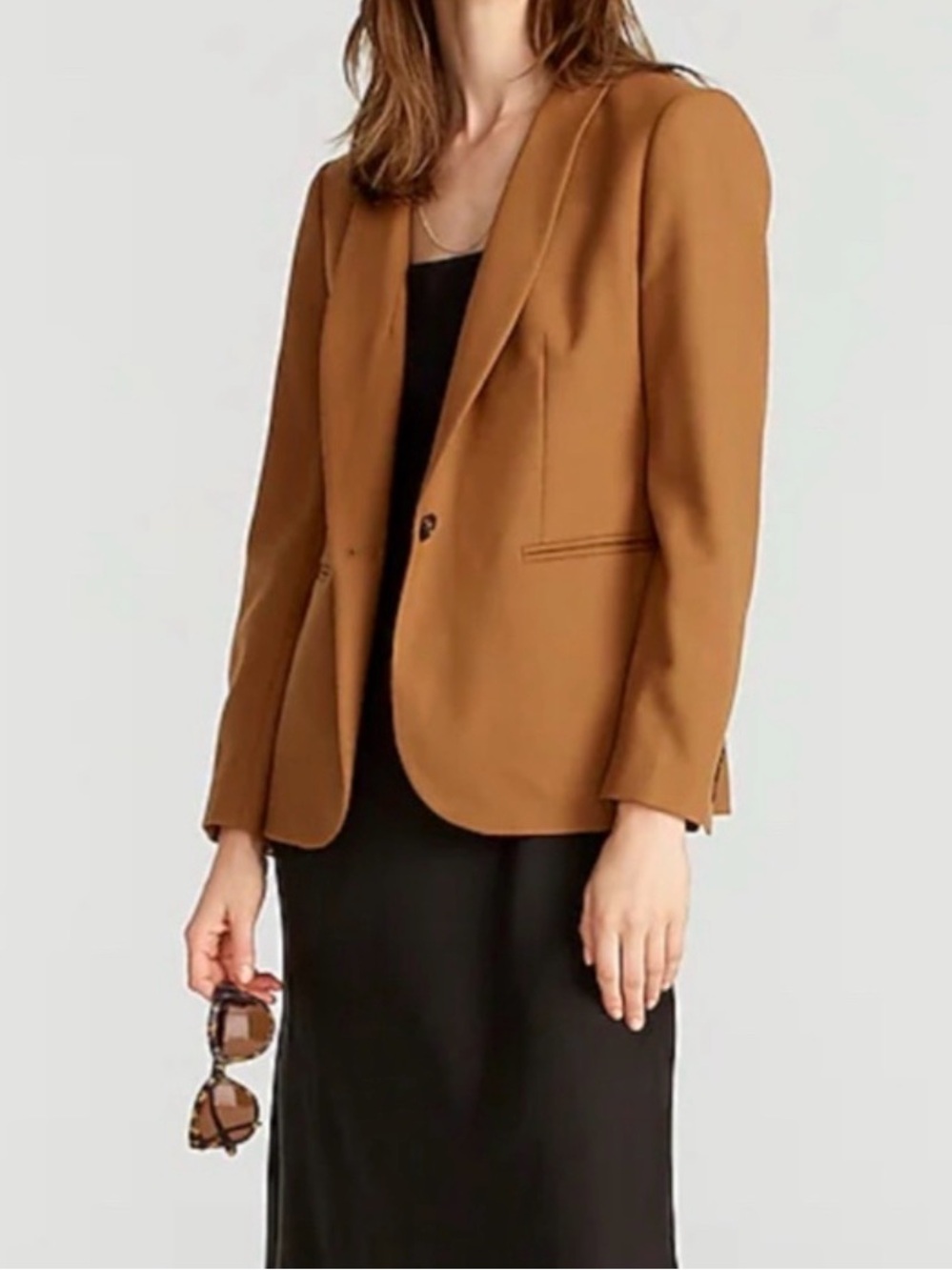 J Crew Parke Single-Button Wool Blend Blazer Jacket in Camel Size 6